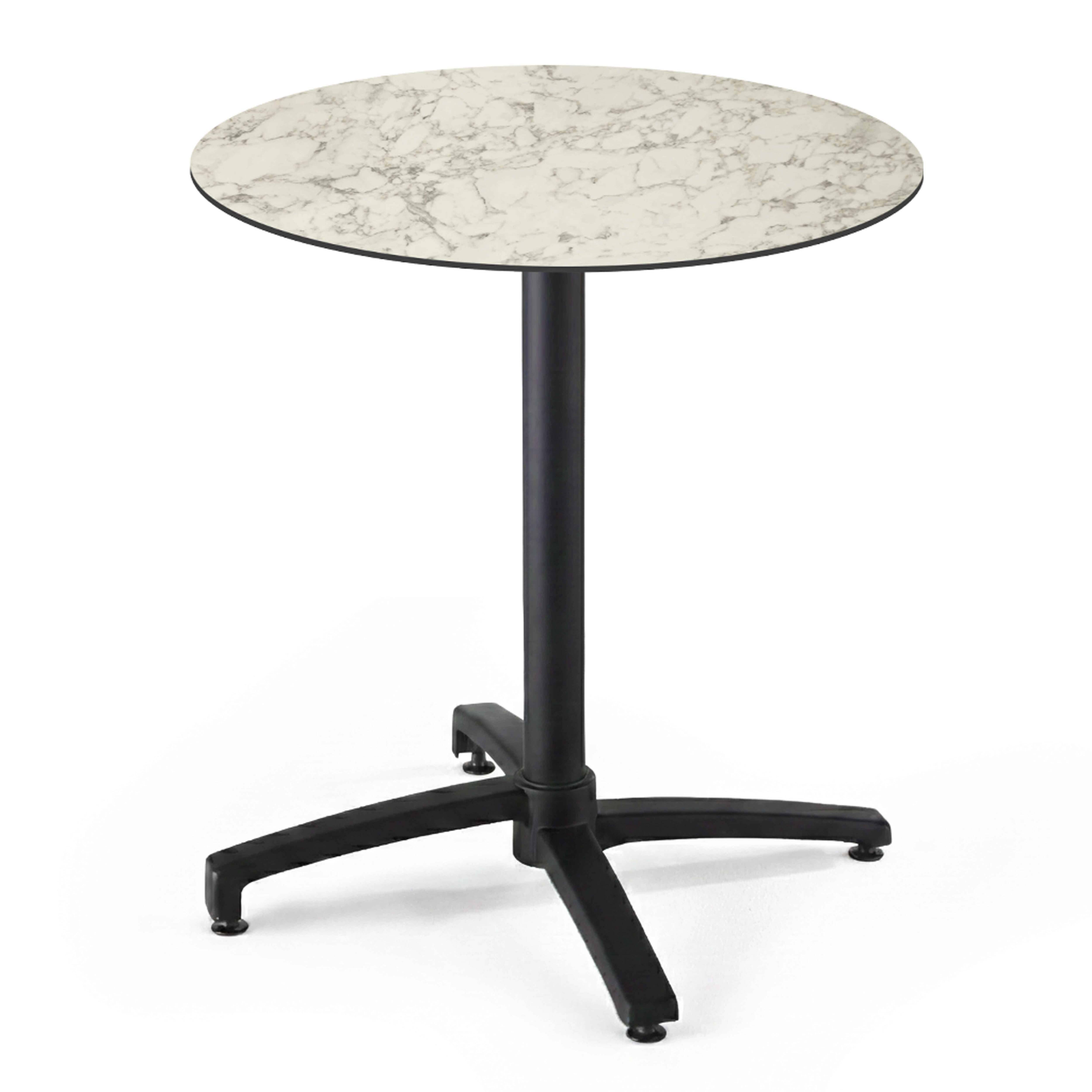 Oviala - Table de jardin ronde 60 cm inclinable aluminium et HPL marbre Opera - Oviala - Image 1