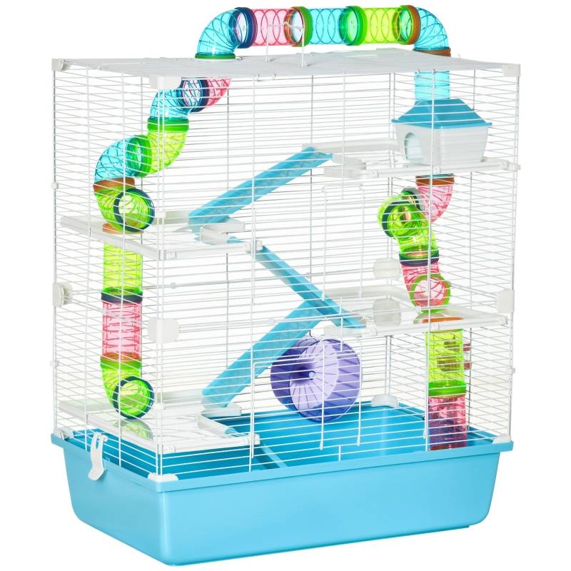 PANGIVO - Cage petits rongeurs intérieur 5 niveaux 59 x 36 x 69 cm fil acier et plastique - PANGIVO - Image 1
