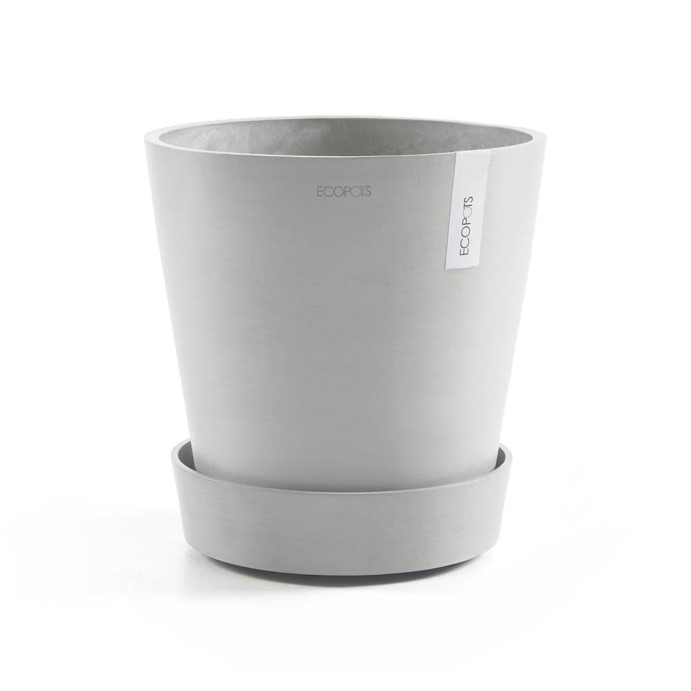 Ecopots - Support à roulettes Wheels 60 Blanc Gris - Ø 51 x H. 12,4 cm ECOPOTS - Imagen 1