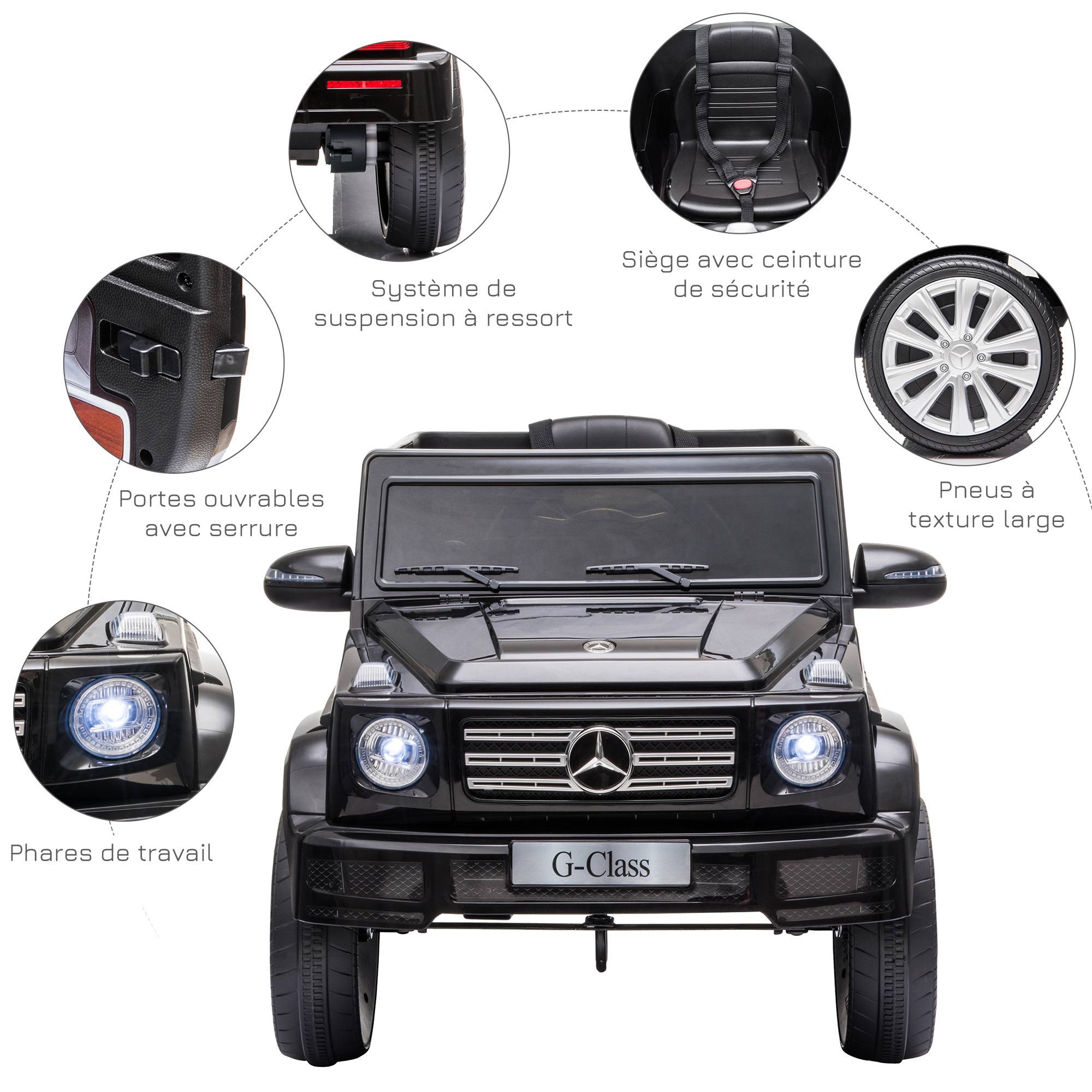 Voiture véhicule électrique enfant licence officielle Mercedes 12 V télécommande parentale, V. Max. 5 Km/h - noir - Image 9
