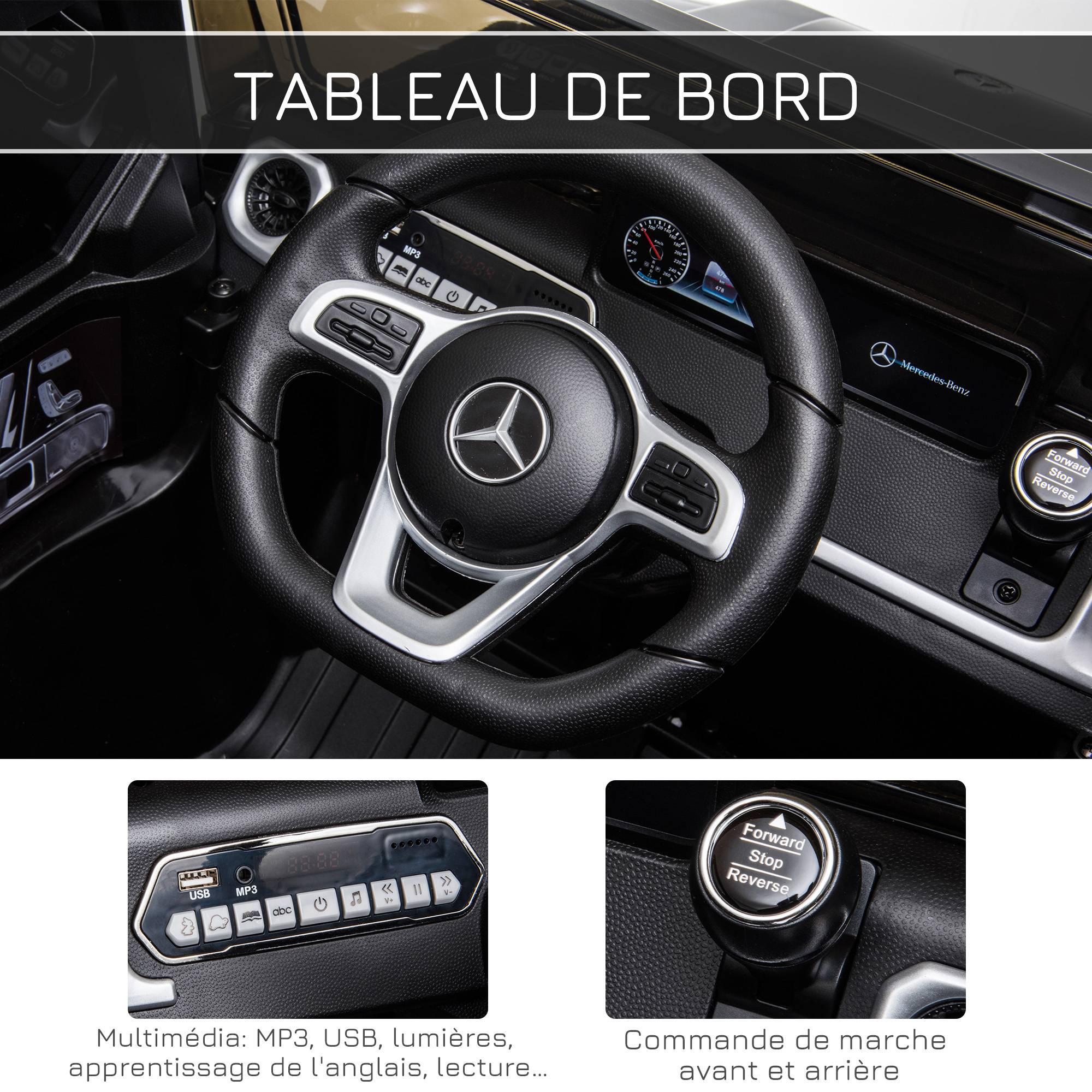 Voiture véhicule électrique enfant licence officielle Mercedes 12 V télécommande parentale, V. Max. 5 Km/h - noir - Image 7
