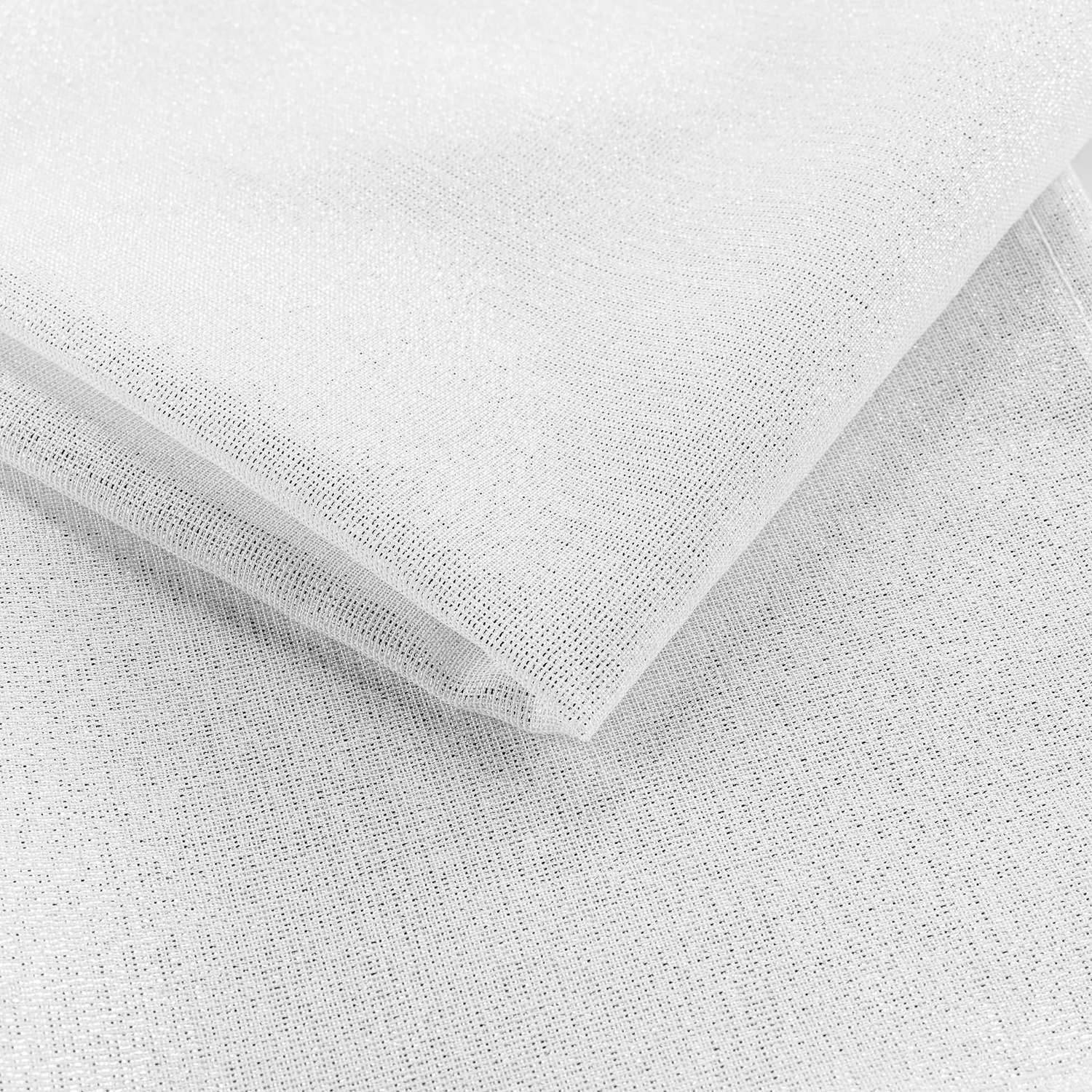 Sans Marque - Lot de 6 serviettes fils métallisés L. 40 cm x l. 40 cm - Blanc et argent - Toilinux - Imagen 2