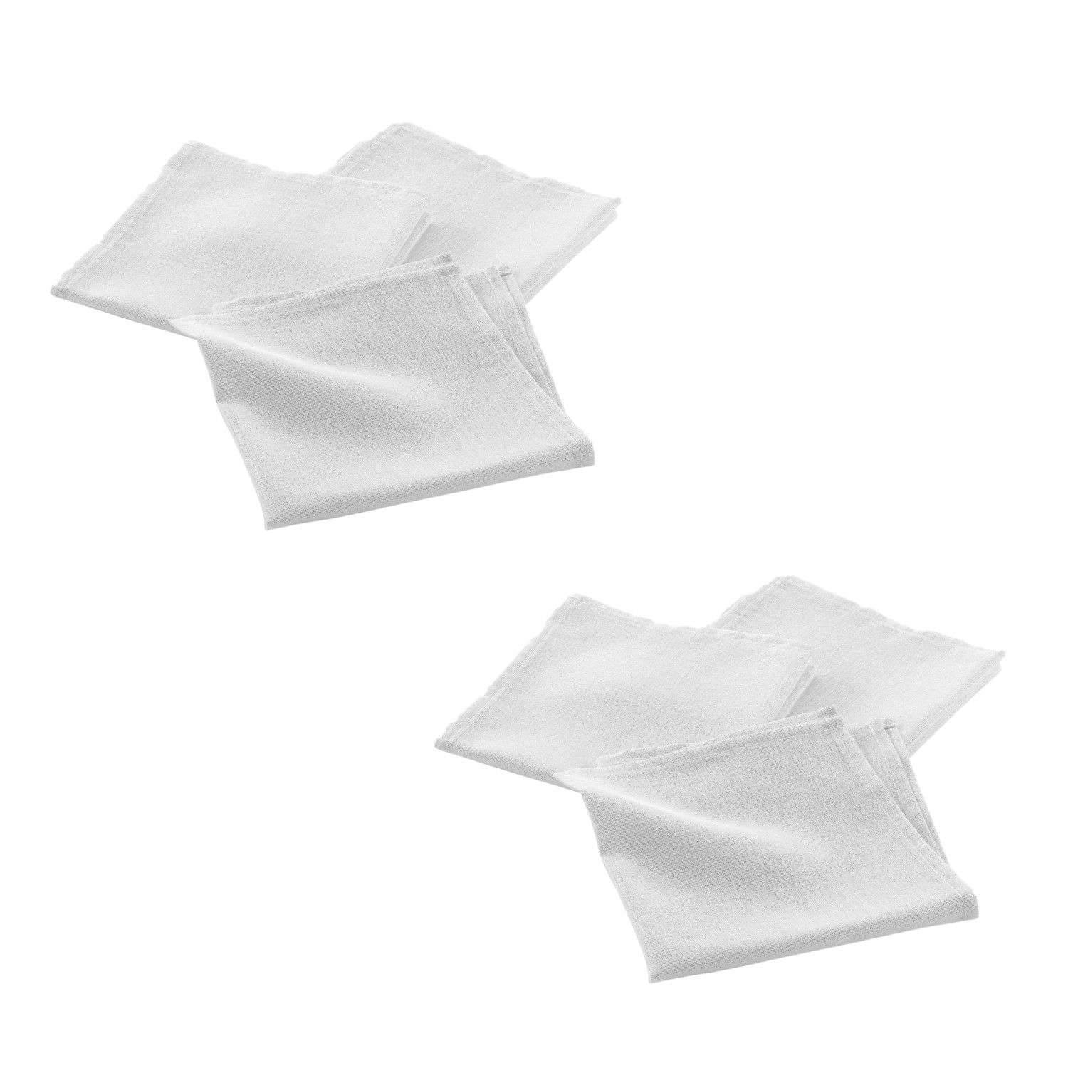 Sans Marque - Lot de 6 serviettes fils métallisés L. 40 cm x l. 40 cm - Blanc et argent - Toilinux - Imagen 1