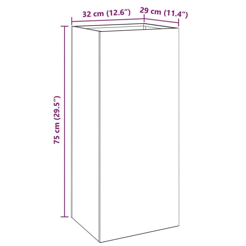 Vidaxl - Jardinière noir 32x29x75 cm acier vidaXL 841571 - Imagen 3