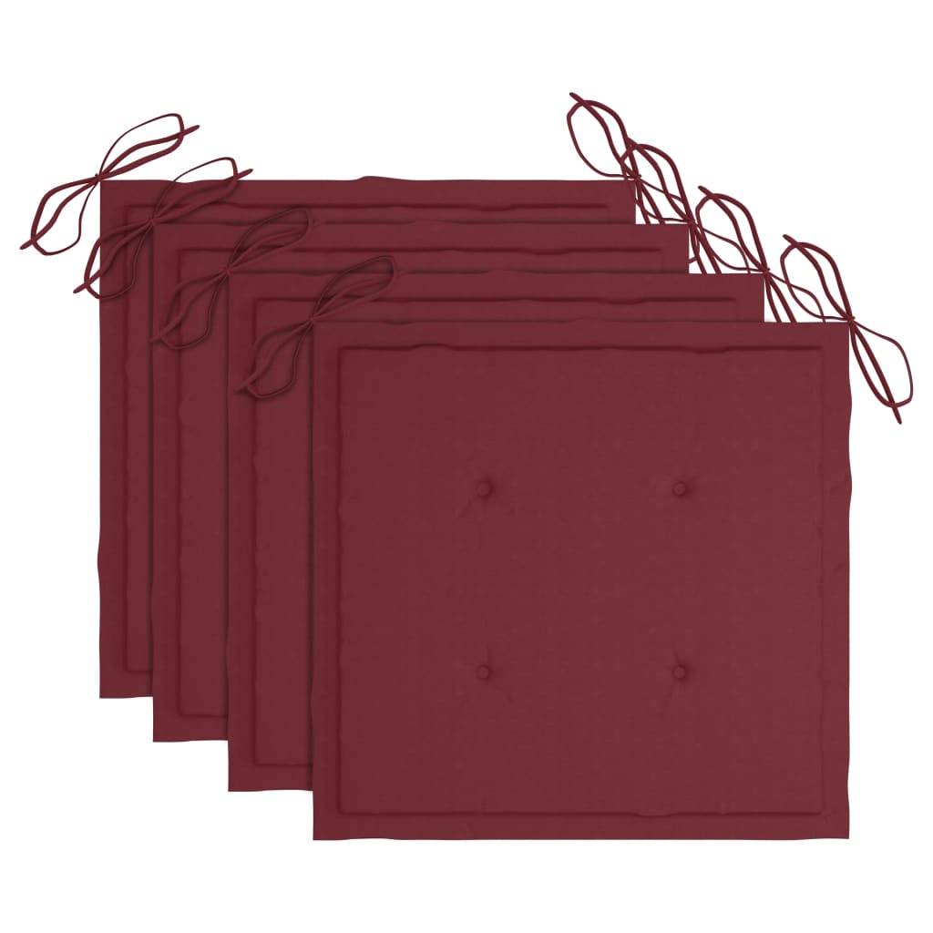Chaises de jardin empilables teck solide rouge bordeaux 60 x 57.5 x 90 cm - PANGIVO - Image 7