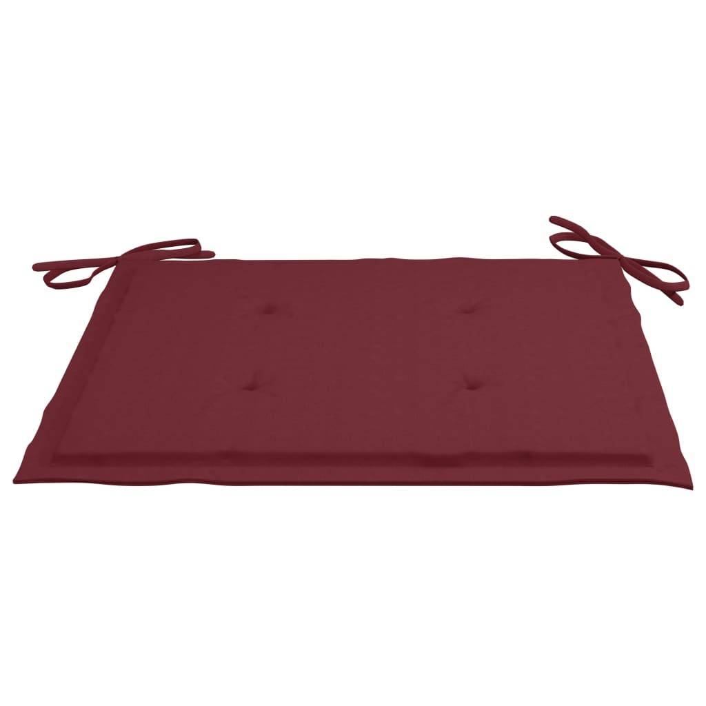 Chaises de jardin empilables teck solide rouge bordeaux 60 x 57.5 x 90 cm - PANGIVO - Image 9