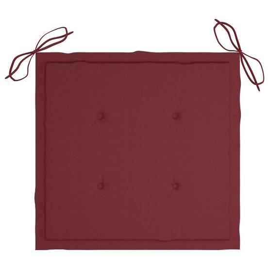 Chaises de jardin empilables teck solide rouge bordeaux 60 x 57.5 x 90 cm - PANGIVO - Image 10