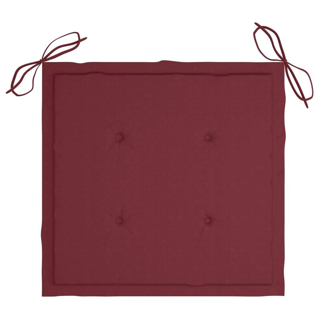 Chaises de jardin empilables teck solide rouge bordeaux 60 x 57.5 x 90 cm - PANGIVO - Image 10