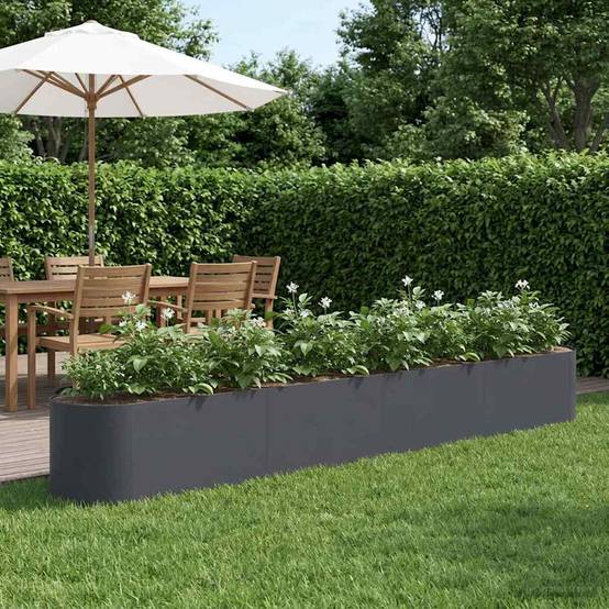 ComfortXL - Lit de jardin surélevé acier potager fleurs design ouvert 360x40x40cm anthracite - ComfortXL Outdoor Living - Image 1