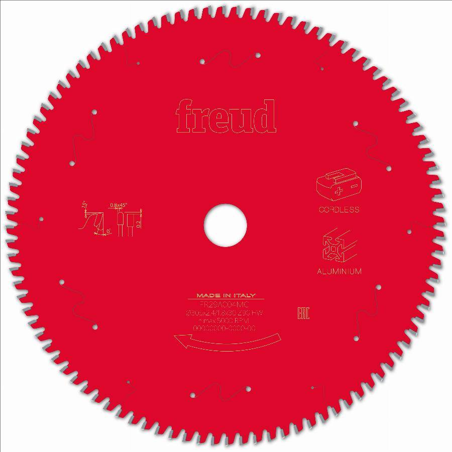 Lame pour scie circulaire portative sans fil FREUD - Ø305 2,4/1,8 AL30 Z96 TP 0° - F03FS10091 -FR29A004MC - Imagen 1