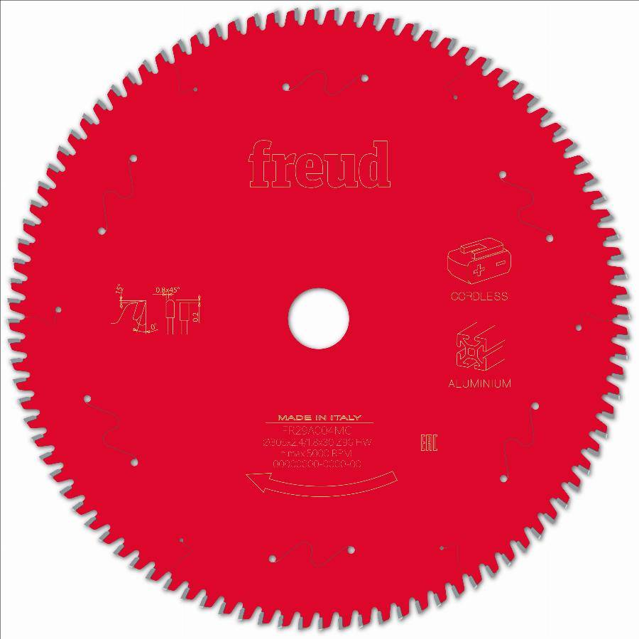 Lame pour scie circulaire portative sans fil FREUD - Ø305 2,4/1,8 AL30 Z96 TP 0° - F03FS10091 -FR29A004MC - Imagen 2