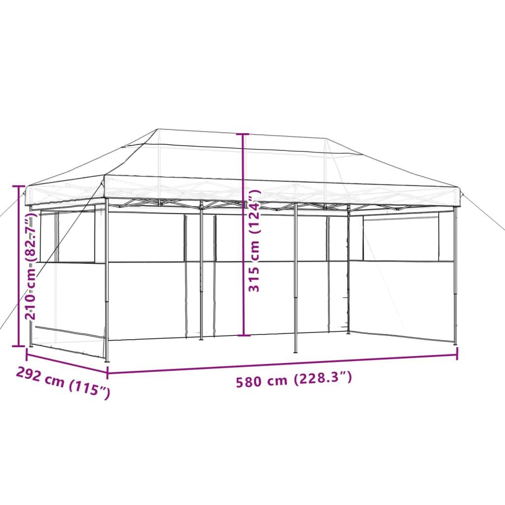 Vidaxl - Tente de réception pliable escamotable 3 parois latérales taupe vidaXL 4004946 - Image 3