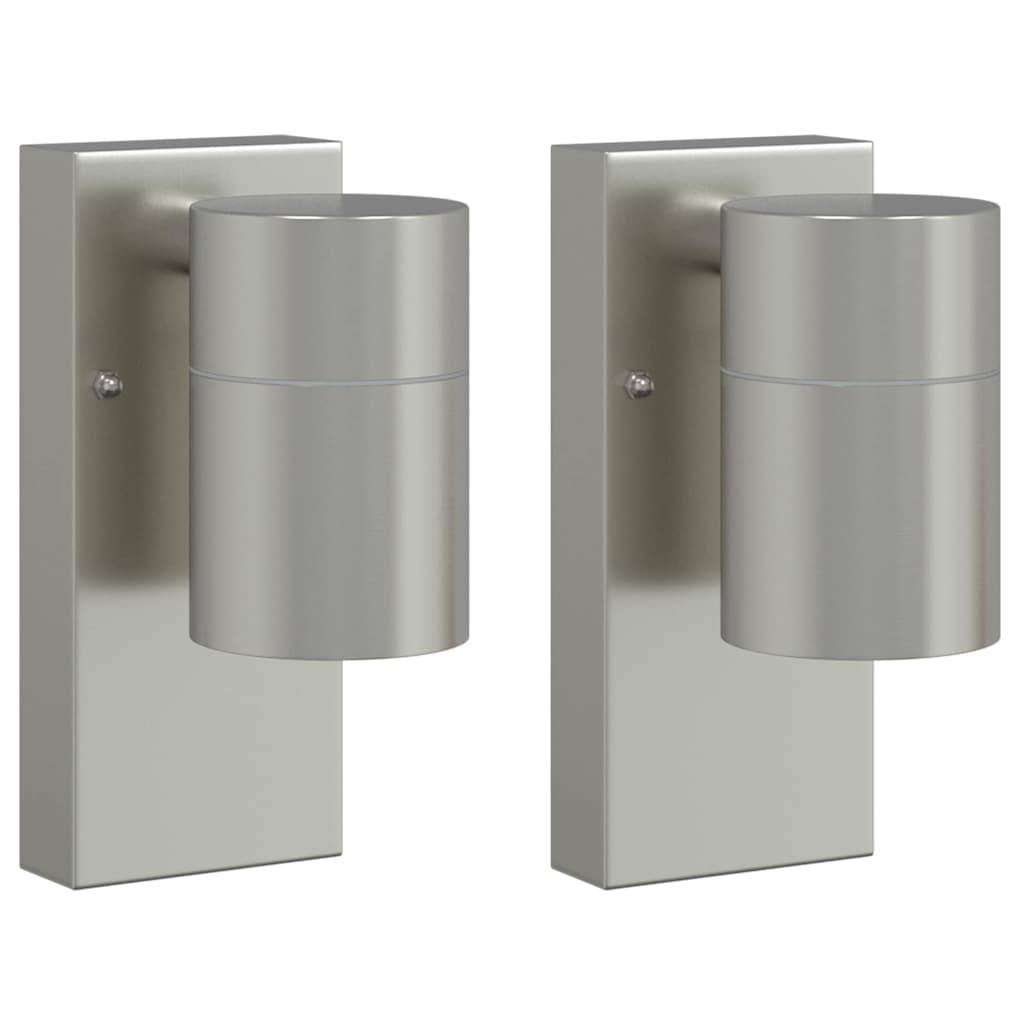 2pcs Appliques murales extérieures - Lampes murales extérieures Argent 6.5 x 10.5 x 16 cm g16 - Image 1