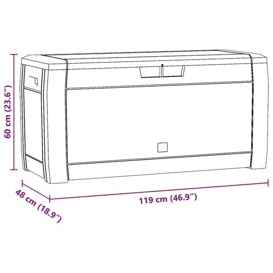 Grand Coffre de Stockage Jardin 310L en Polypropylène pour Coussins Jouets Marron 119x48x60 cm – ComfortXL Outdoor Living - Image 8