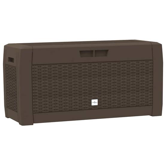 Grand Coffre de Stockage Jardin 310L en Polypropylène pour Coussins Jouets Marron 119x48x60 cm – ComfortXL Outdoor Living - Image 2