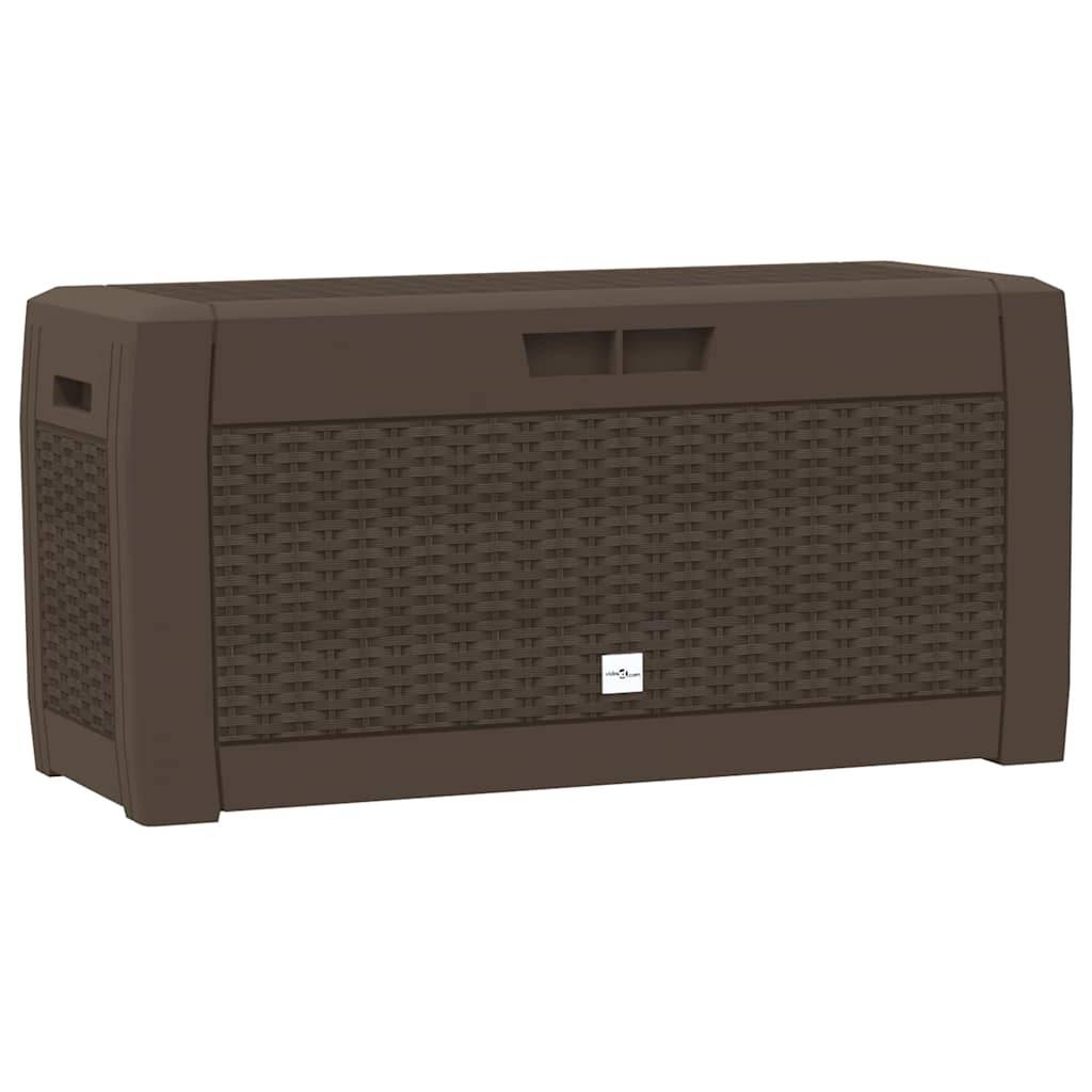 Grand Coffre de Stockage Jardin 310L en Polypropylène pour Coussins Jouets Marron 119x48x60 cm – ComfortXL Outdoor Living - Image 2