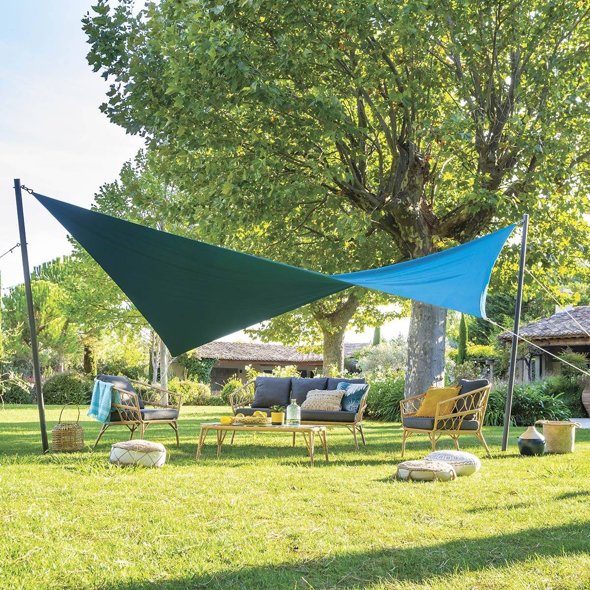 Hesperide - Voile d'ombrage rectangulaire "Shae" bleu canard 4x3m en polyester Hespéride - Imagen 1