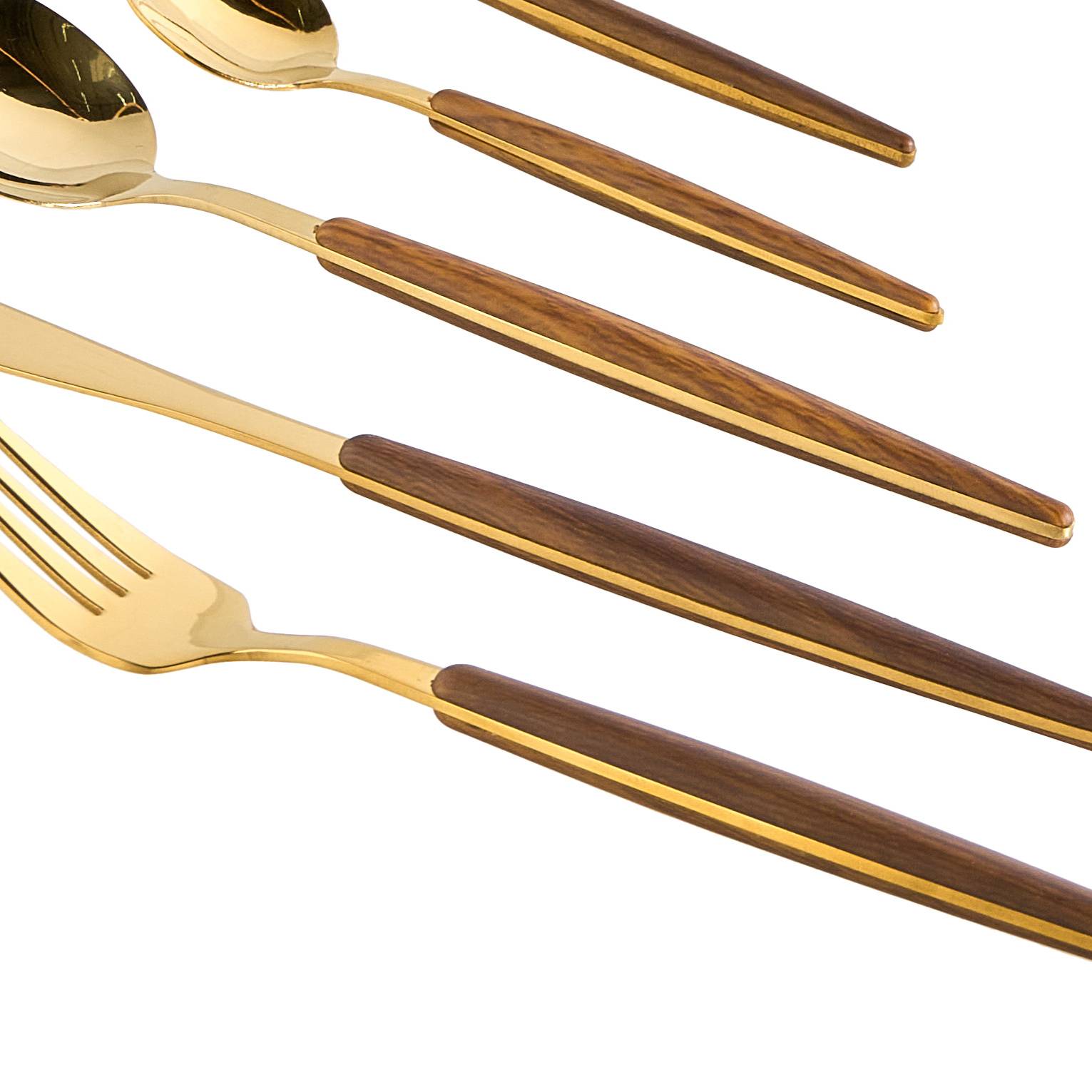 Beliani - Ensemble de couverts Acier inox Doré GEMELLI - 5x22x1- Beliani - Image 4