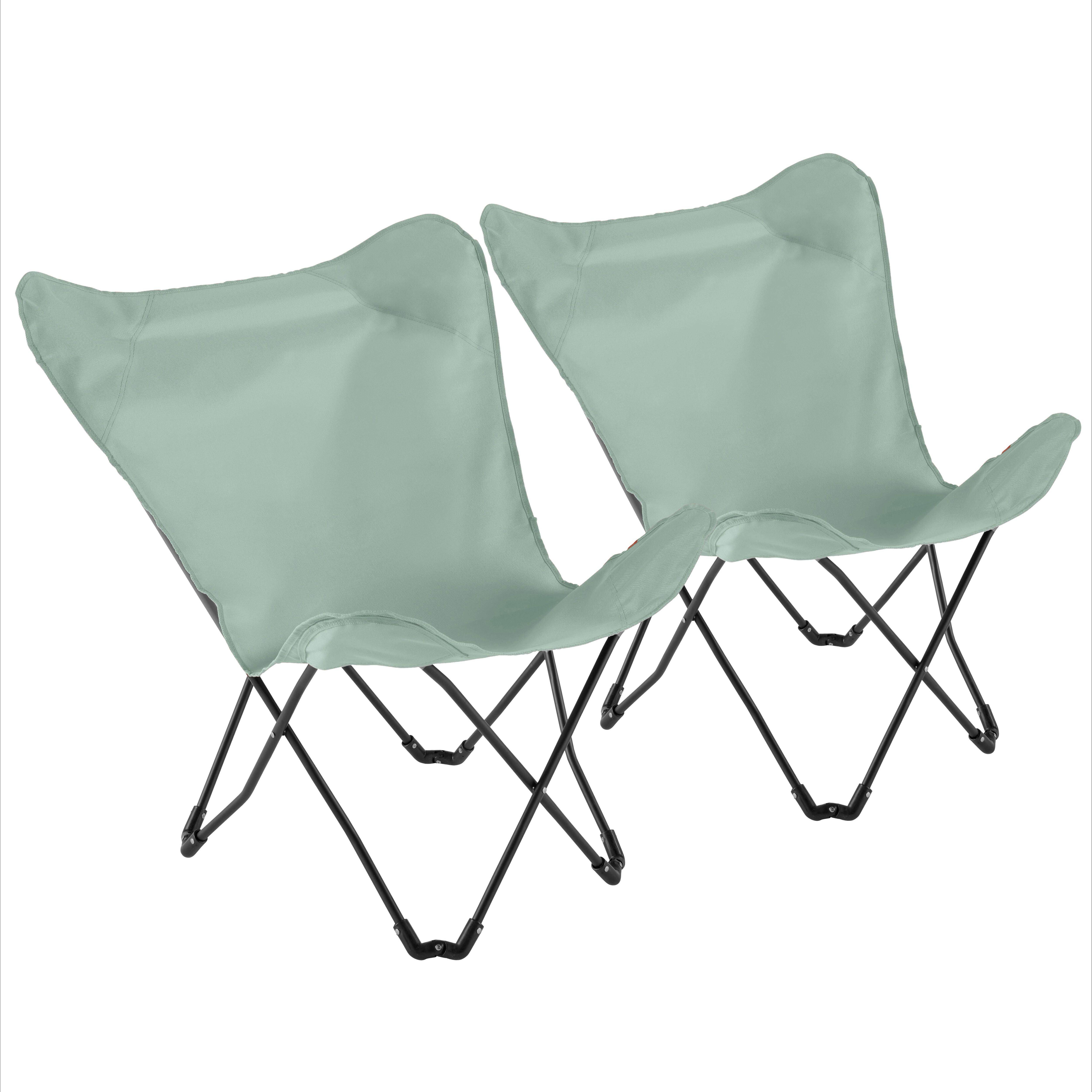 Oviala - Lot de 2 fauteuils papillon pliables vert Mariposa - Oviala - Imagen 1