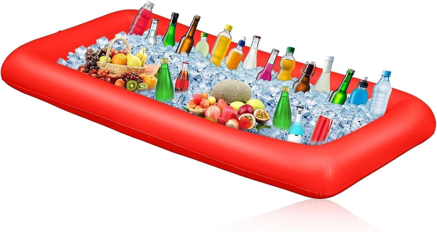 Porte-gobelet Gonflable 2 En 1 GothicBride 8 Trous - Plateau Flottant Piscine Et Plage Pour Boissons Et Collations