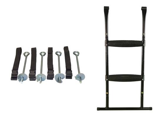Kangui - Trampoline jardin Ø 360 cm + échelle + kit d'ancrage - JUMPI 360 - Noir/Vert Kangui - Imagen 3