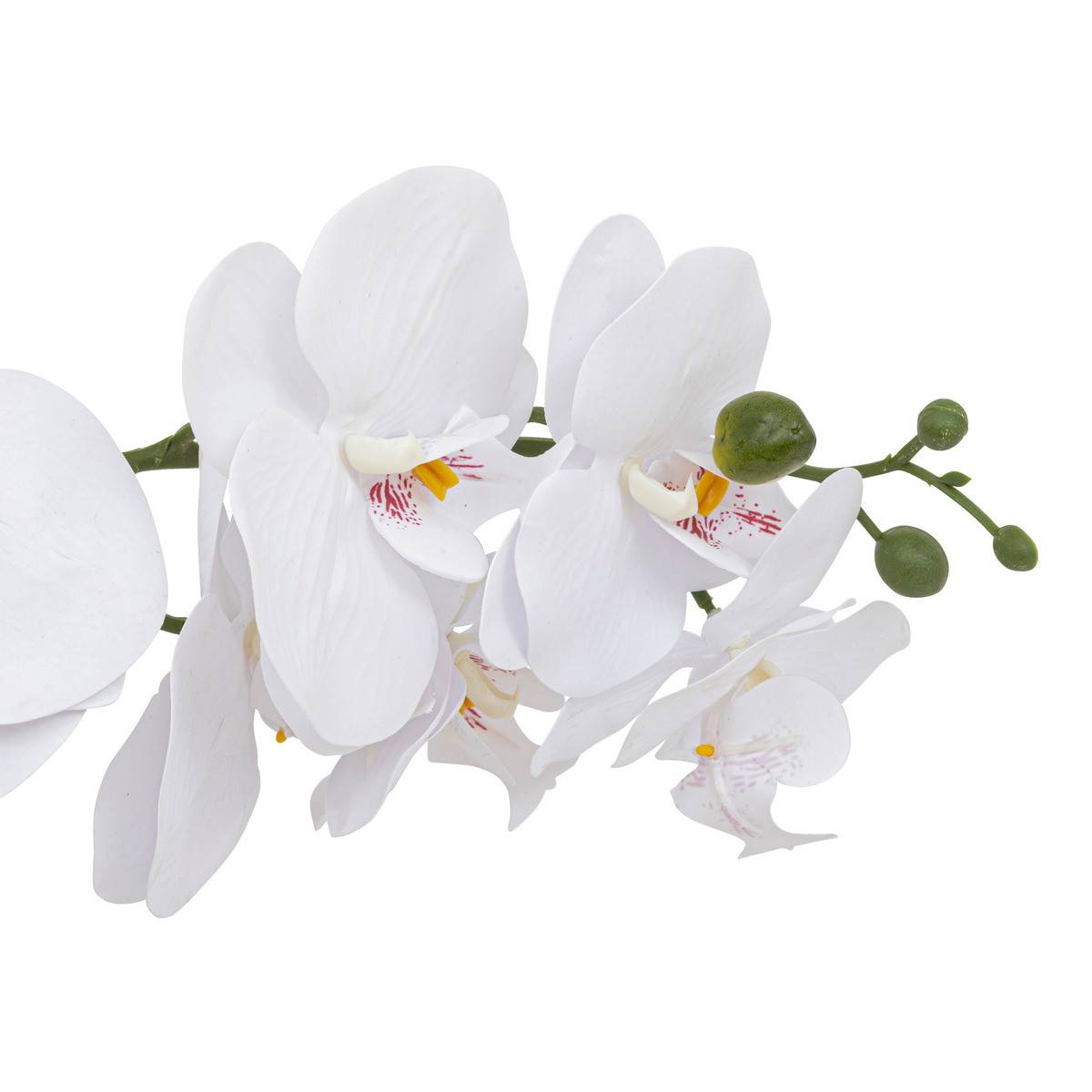 Plante artificielle Orchidée Blanche pot en céramique bicolore H 52 cm - Image 2