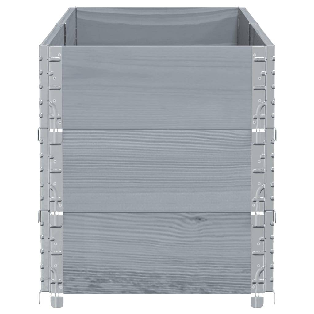 Jardinière de jardin bois de pin gris 150 x 50 x 60.5 cm - PANGIVO - Image 4