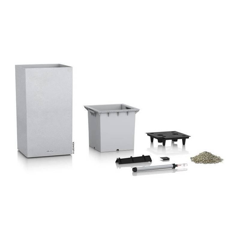 Lechuza - Pot De Fleur Lechuza Canto Stone Colonne 40 - Kit Complet, Blanc Quartz - Imagen 2