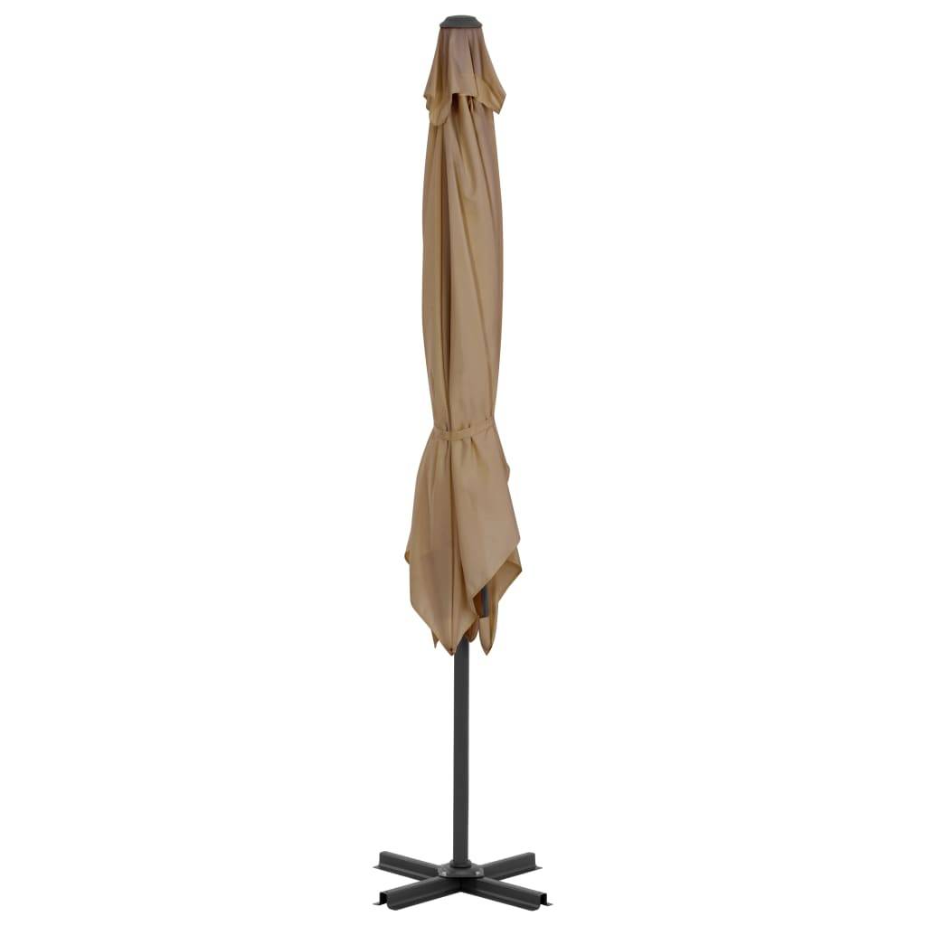 Helloshop26 - Parasol meuble de jardin en porte-à-faux et mât en aluminium 250 x 250 cm taupe - Imagen 3