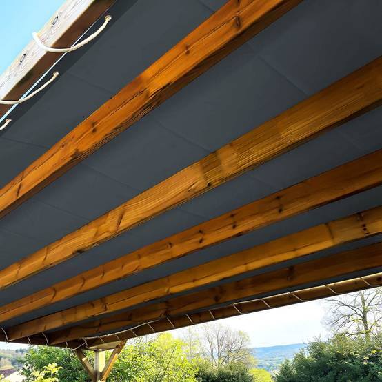 Toile Pergola Gris anthracite 4x6 m LP506PR - Garantie 5 ans - Bâche Pergola ou Tonnelle étanche en PVC pour terrasse TECPLAST - Imagen 1