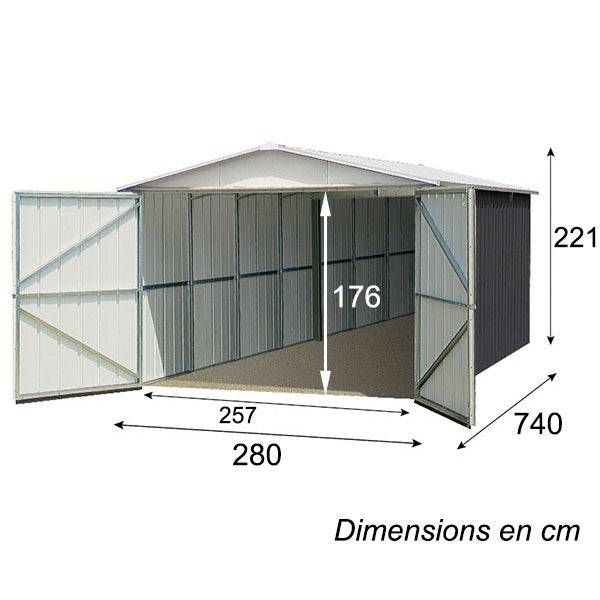 Trigano - Garage Métal S.H.T. 22,63 m² L.297 x l.762 x h.221cm Trigano - Imagen 4