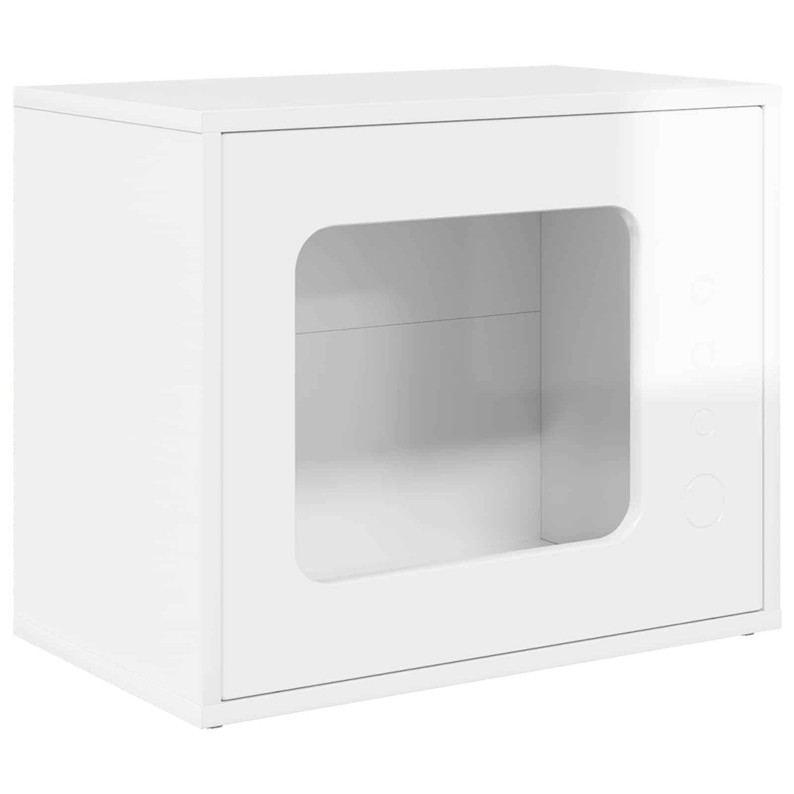 Vidaxl - Maison pour chat Blanc Brillant 51 x 30 x 42,5 cm vidaXL 8000648 - Image 2