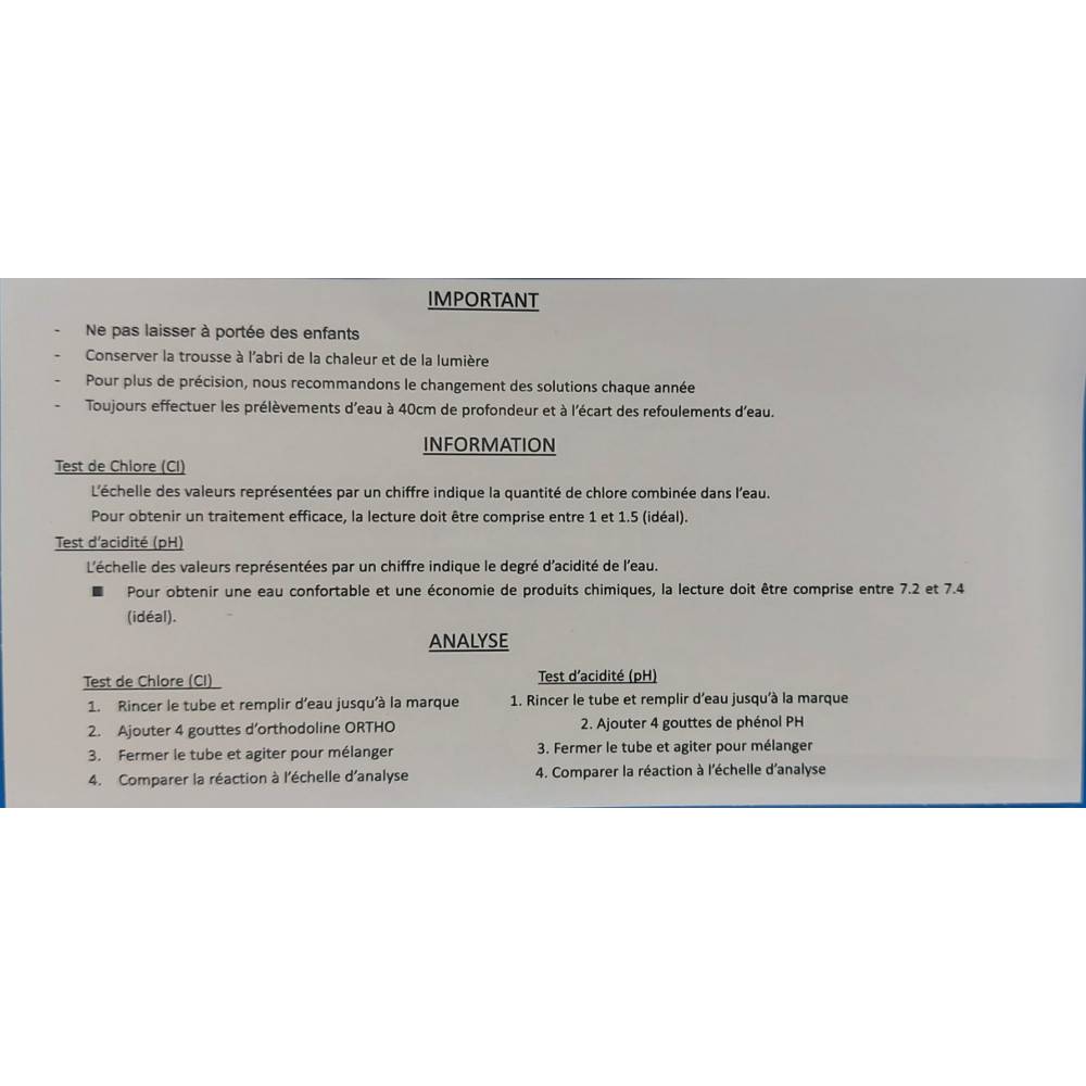Kit d'analyse de l'eau de votre piscine - Teste d'eau piscine - Imagen 4