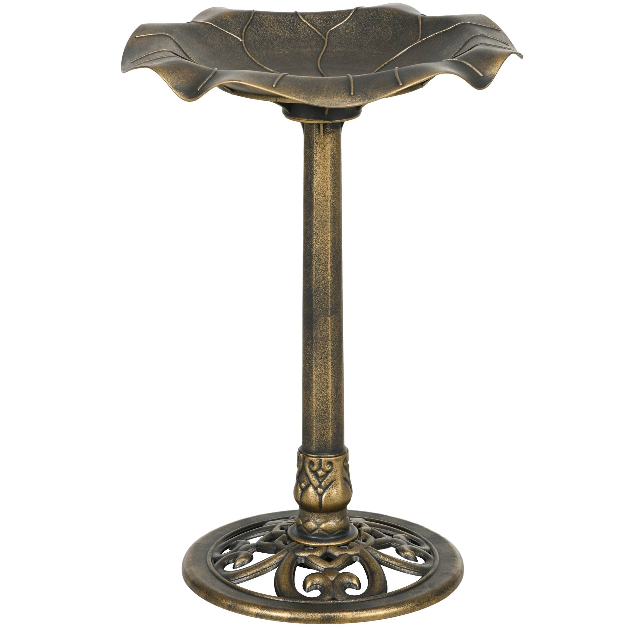 ComfortXL - Abreuvoir oiseaux plastique jardin mangeoire bain extérieur 50x71cm bronze - ComfortXL Outdoor Living - Image 2