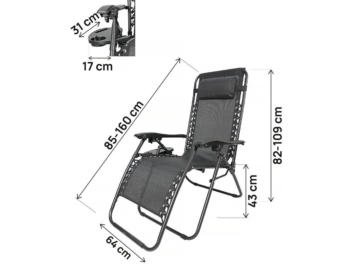 Habitat Et Jardin - Lot De 2 Fauteuils De Jardin Inclinable Zéro Gravité "sintra" - Noir -habitat Et Jardin - Image 3