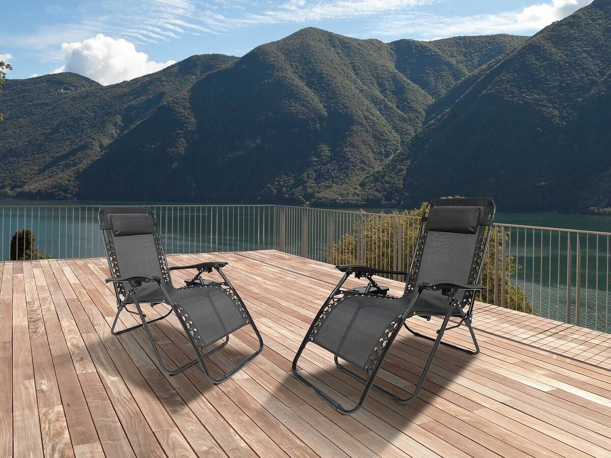 Habitat Et Jardin - Lot De 2 Fauteuils De Jardin Inclinable Zéro Gravité "sintra" - Noir -habitat Et Jardin - Image 2