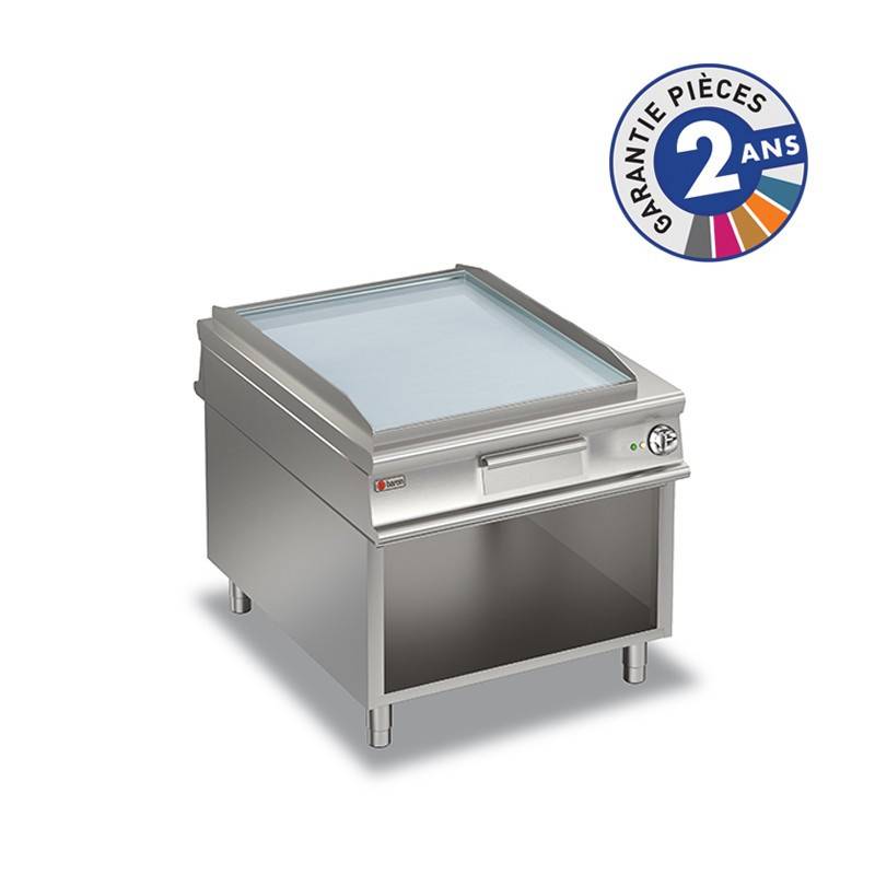 Plancha électrique sur meuble - Plaque lisse chromée - 10 kW - Baron