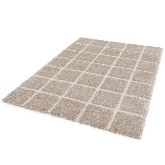 Oviala - Tapis rectangulaire à poils longs style shaggy taupe 120 x 170 cm Chessy - Oviala - Imagen 3