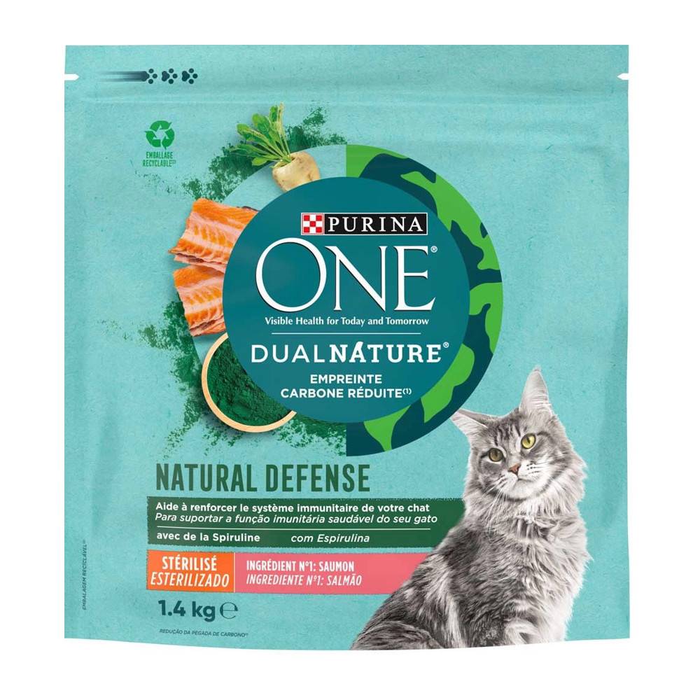 Purina One - Purina - Croquettes Spécial Chat Stérilisé Saumon et Spiruline, PURINA ONE 1.4KG