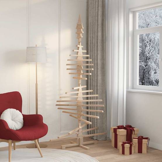 ComfortXL - Sapin de Noël en bois de pin massif à décorer pour intérieur extérieur 210 cm – ComfortXL Outdoor Living - Image 3