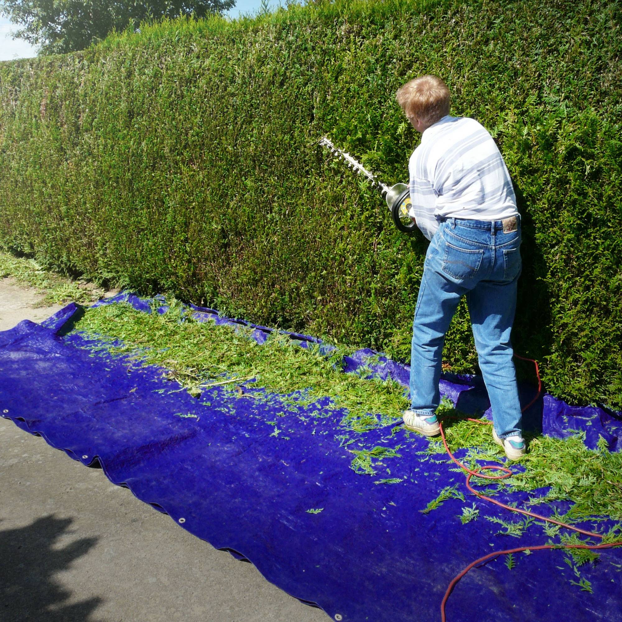 Ecd-Germany - Bâche de Protection Premium avec Œillets + 10 Crochets, 5x3m 15m², 650g/m², Bleu, Tissu PVC, Indéchirable, Imperméable - Imagen 7