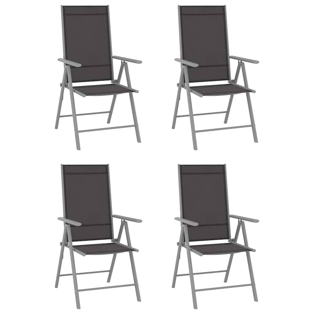 Vidaxl - Ensemble à manger de jardin 5 pcs-Salons de jardin aluminium et textilène argenté - Image 2