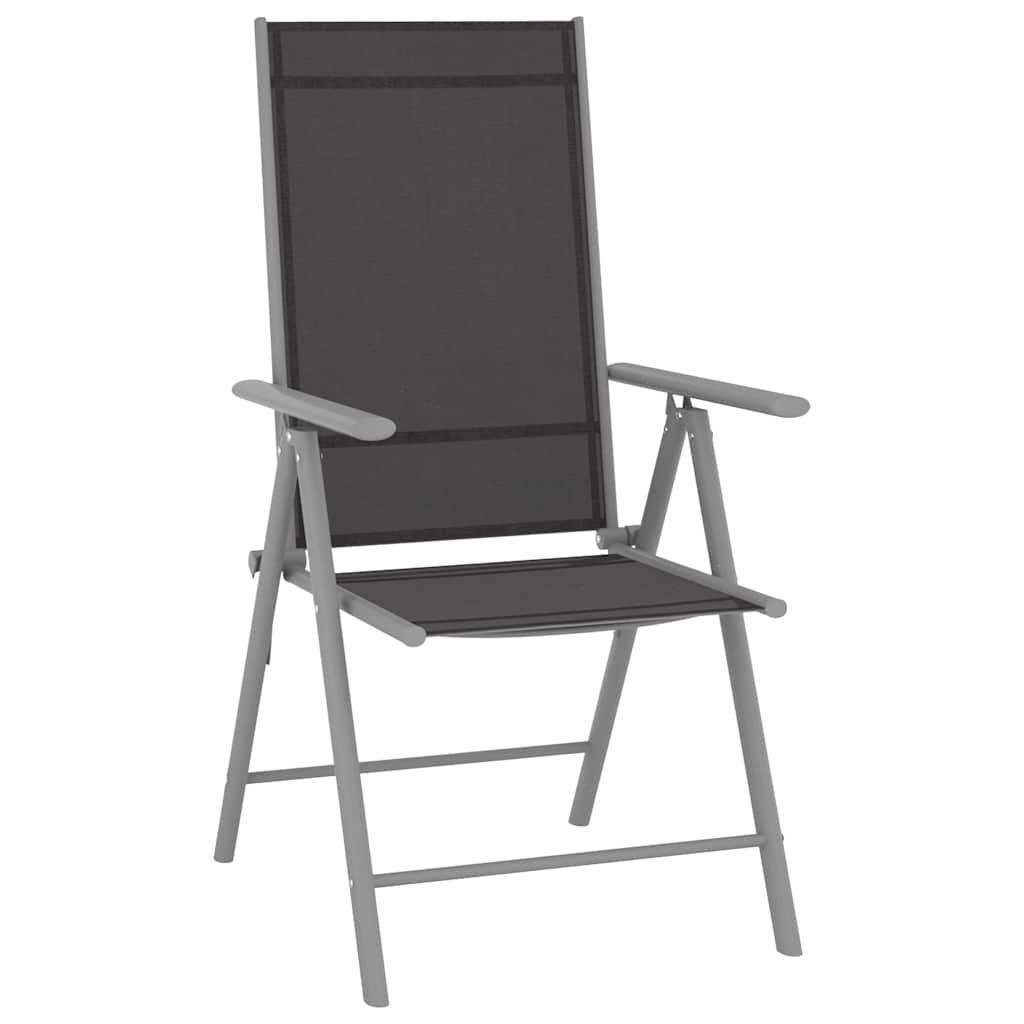 Vidaxl - Ensemble à manger de jardin 5 pcs-Salons de jardin aluminium et textilène argenté - Image 3