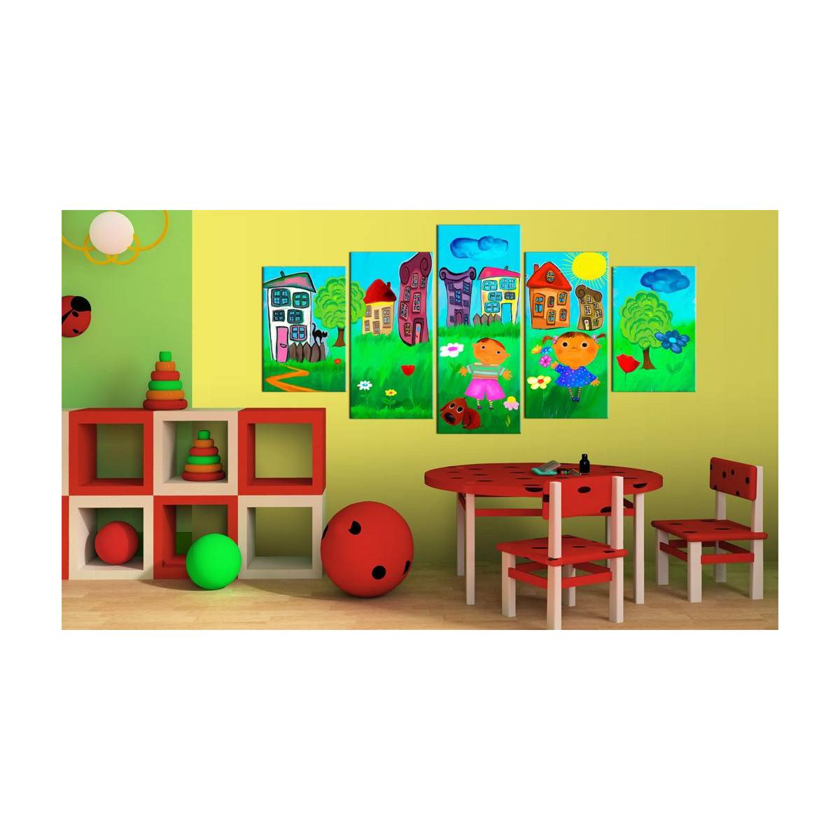 Tableau Imprimé "Enfance Insouciante" 100 x 200 cm - Imagen 2