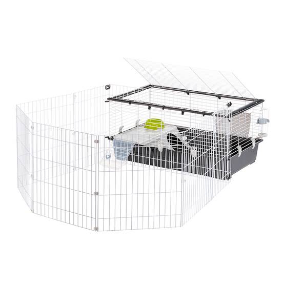 Ferplast - Ferplast Cage Lapin PARKHOME 100, Cochon d'Inde, avec Enclos pour Lapins Domestiques, Niche et Abreuvoir, 95 x 177,5 x h 56 cm, en Plastique avec Toit - Imagen 1