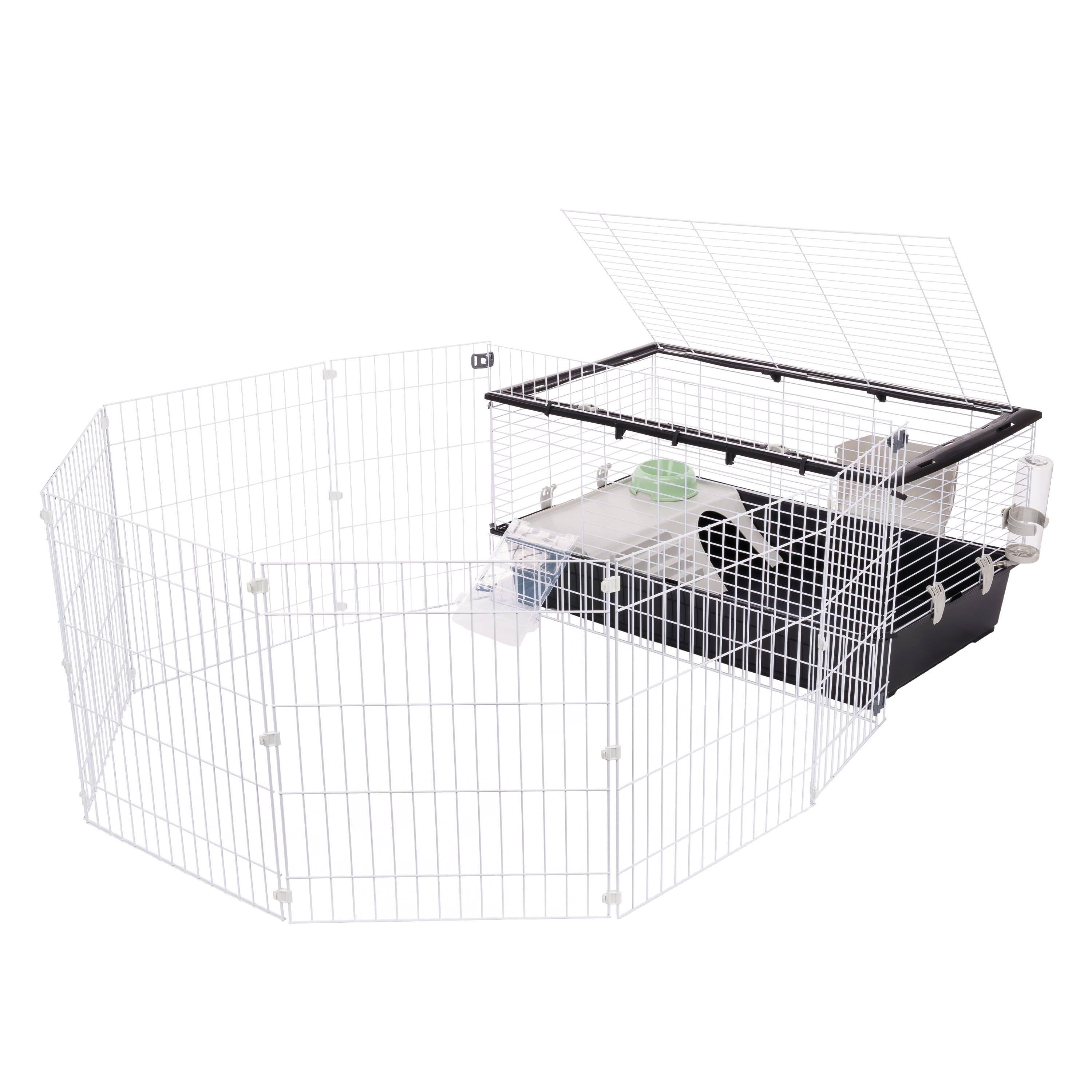 Ferplast - Ferplast Cage Lapin PARKHOME 100, Cochon d'Inde, avec Enclos pour Lapins Domestiques, Niche et Abreuvoir, 95 x 177,5 x h 56 cm, en Plastique avec Toit - Imagen 5