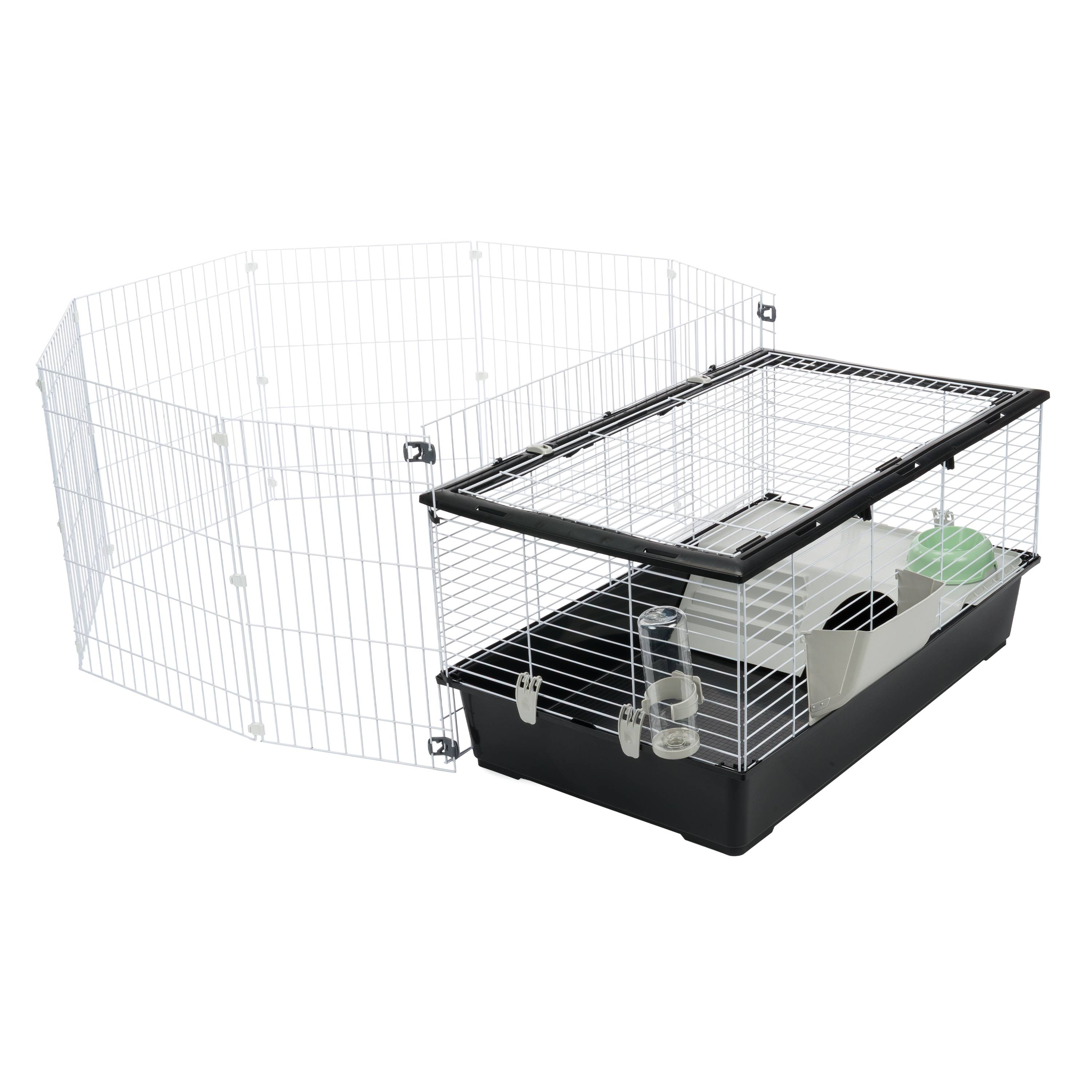 Ferplast - Ferplast Cage Lapin PARKHOME 100, Cochon d'Inde, avec Enclos pour Lapins Domestiques, Niche et Abreuvoir, 95 x 177,5 x h 56 cm, en Plastique avec Toit - Imagen 6