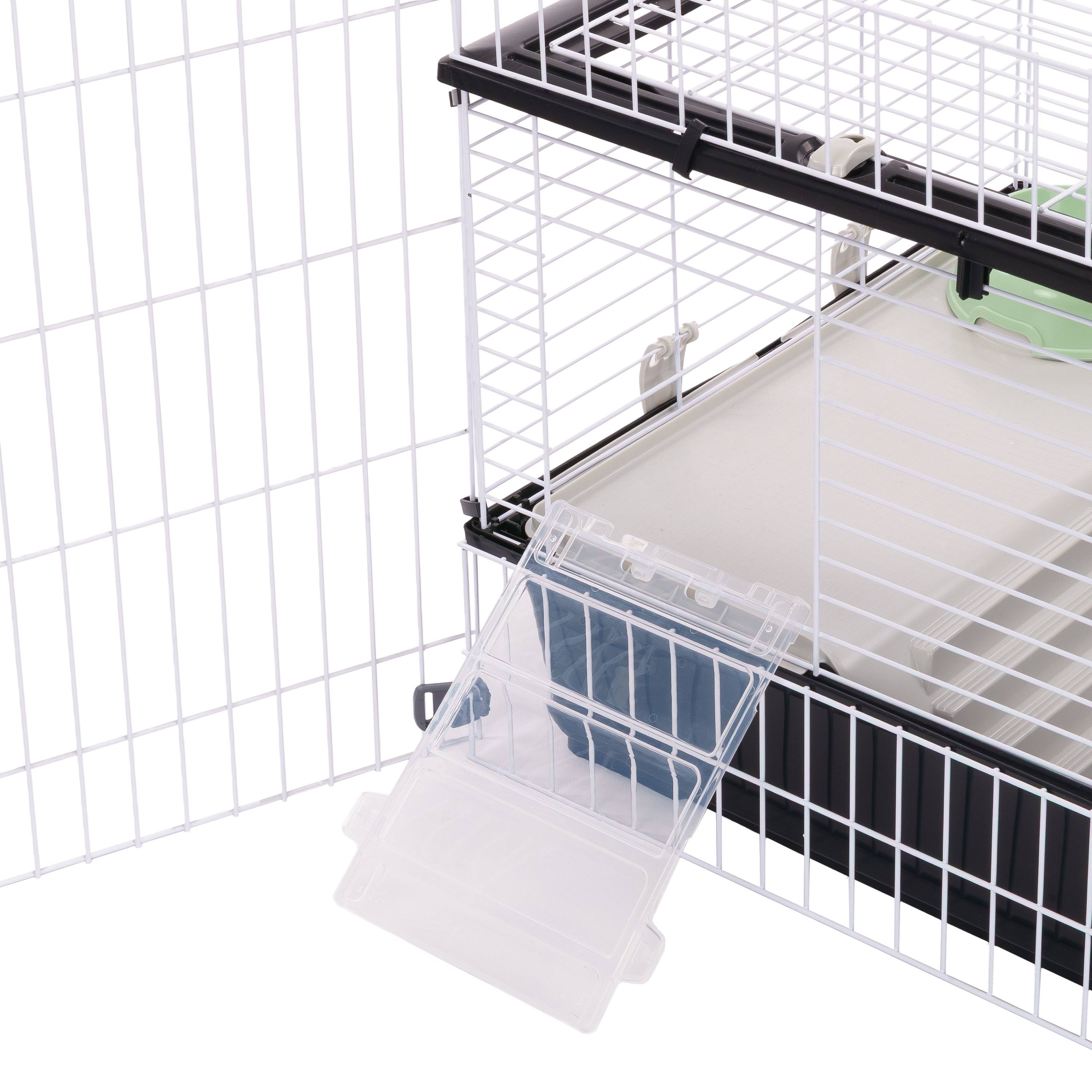 Ferplast - Ferplast Cage Lapin PARKHOME 100, Cochon d'Inde, avec Enclos pour Lapins Domestiques, Niche et Abreuvoir, 95 x 177,5 x h 56 cm, en Plastique avec Toit - Imagen 7