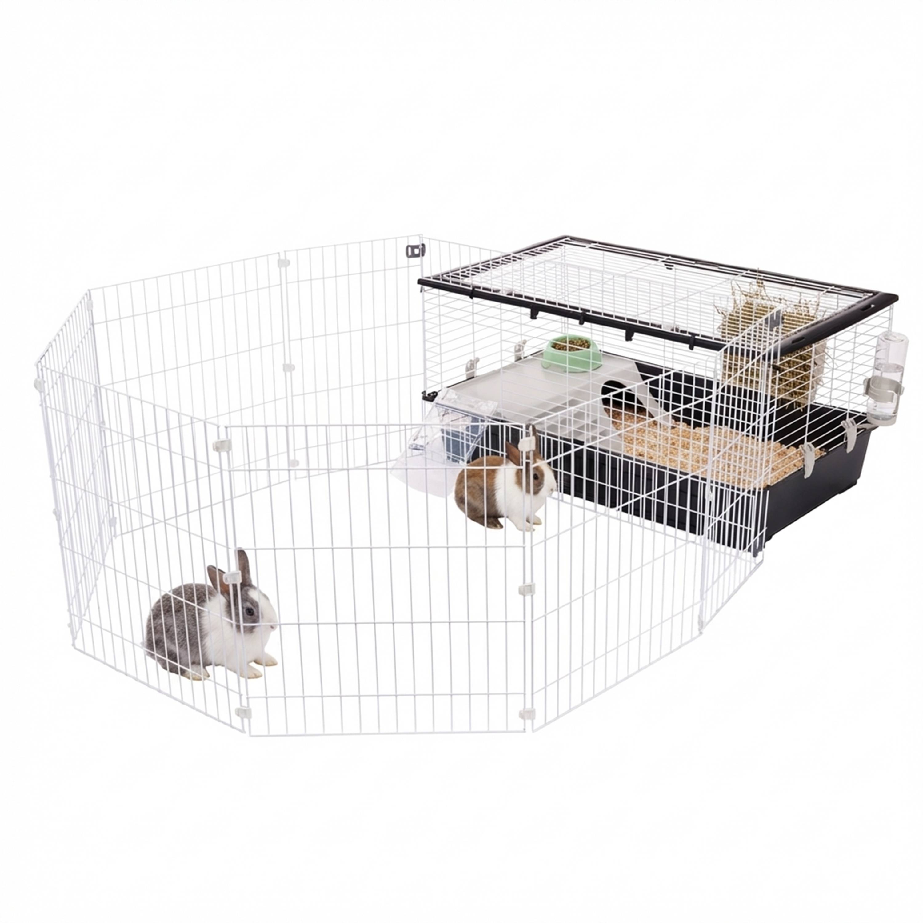 Ferplast - Ferplast Cage Lapin PARKHOME 100, Cochon d'Inde, avec Enclos pour Lapins Domestiques, Niche et Abreuvoir, 95 x 177,5 x h 56 cm, en Plastique avec Toit - Imagen 4