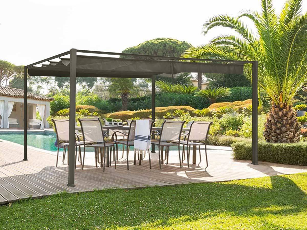 Hesperide - Tonnelle de jardin en aluminium noisette Palmeira 4 x 3 m - Hespéride - Imagen 2